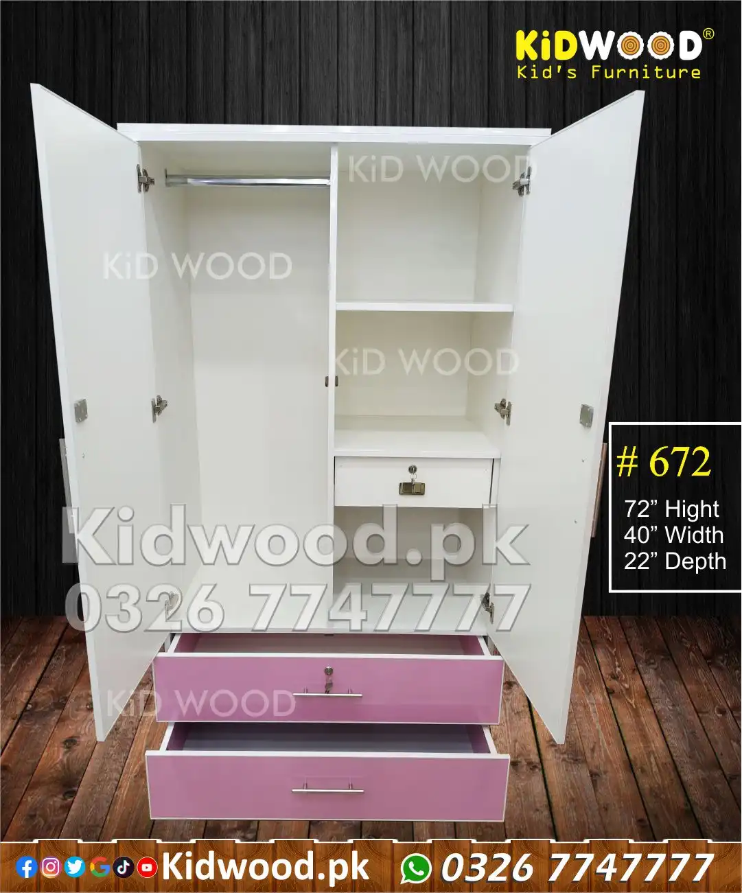 White and Pink Wardrobe 672